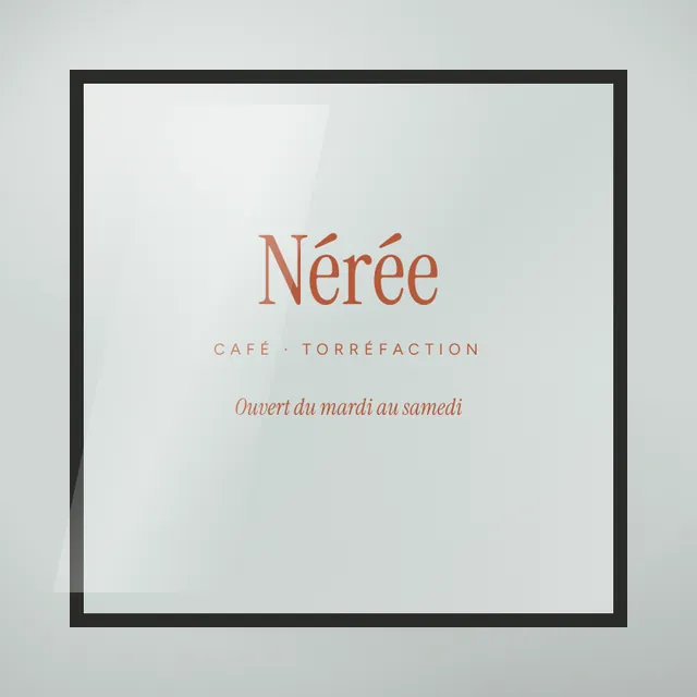 Adhésif de vitrine, visuel d'illustration pour une marque fictive