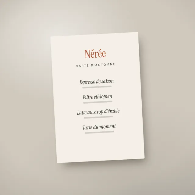 Menus, visuel d'illustration pour une marque fictive