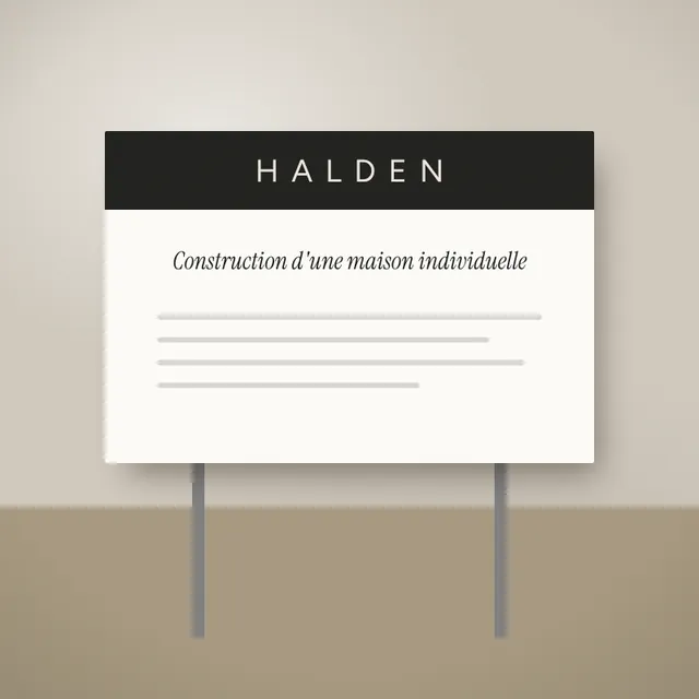 Panneaux de chantier, visuel d'illustration pour une marque fictive