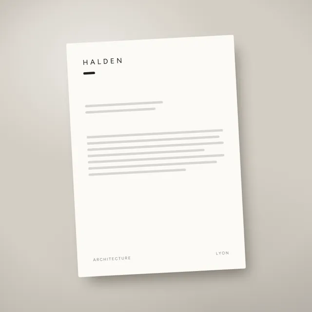 Papier à en-tête, visuel d'illustration pour une marque fictive