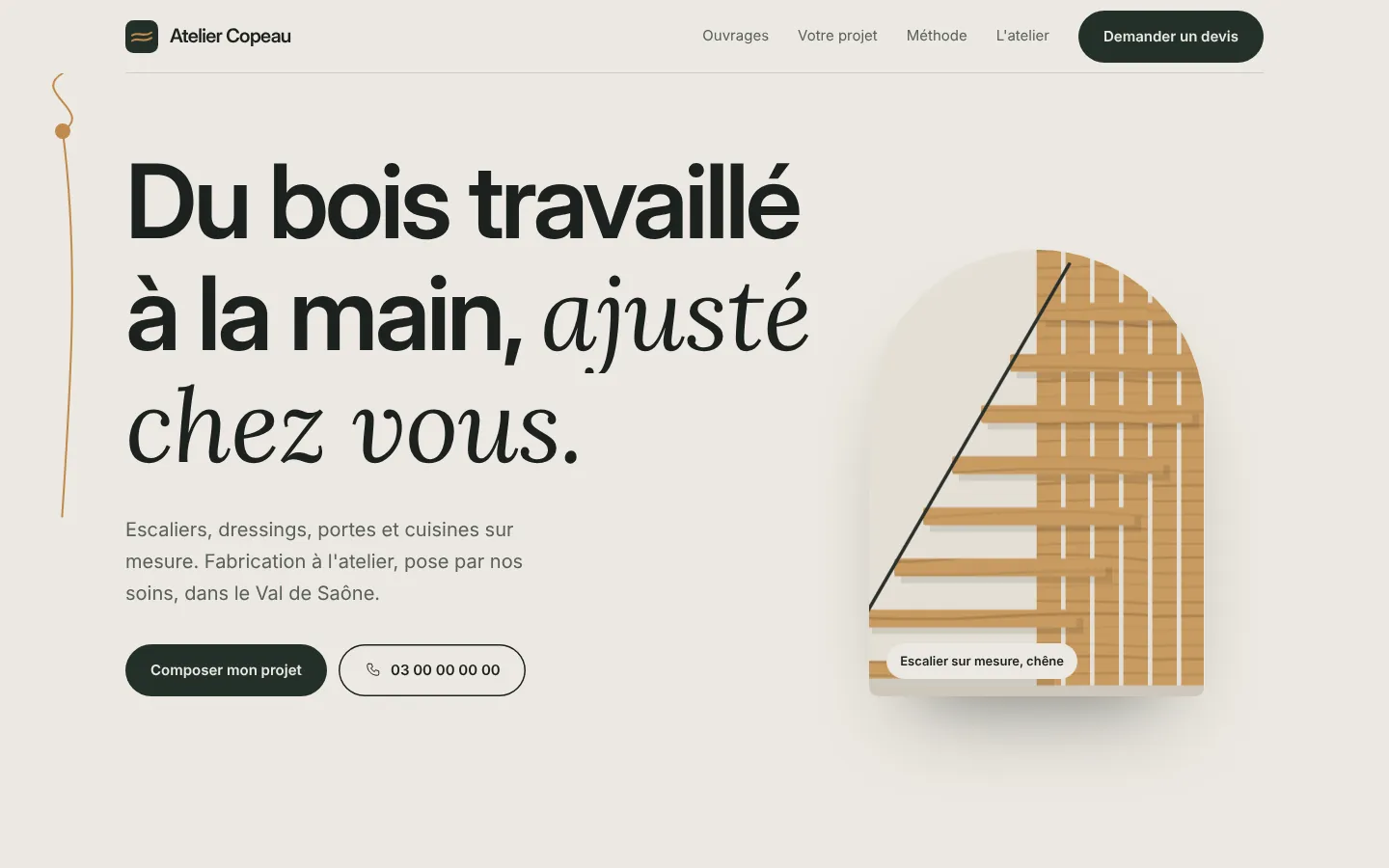 Aperçu du modèle Menuisier, agenceur sur ordinateur