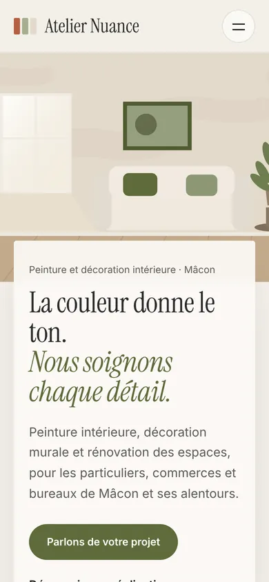 Aperçu du modèle Peintre, décorateur sur téléphone