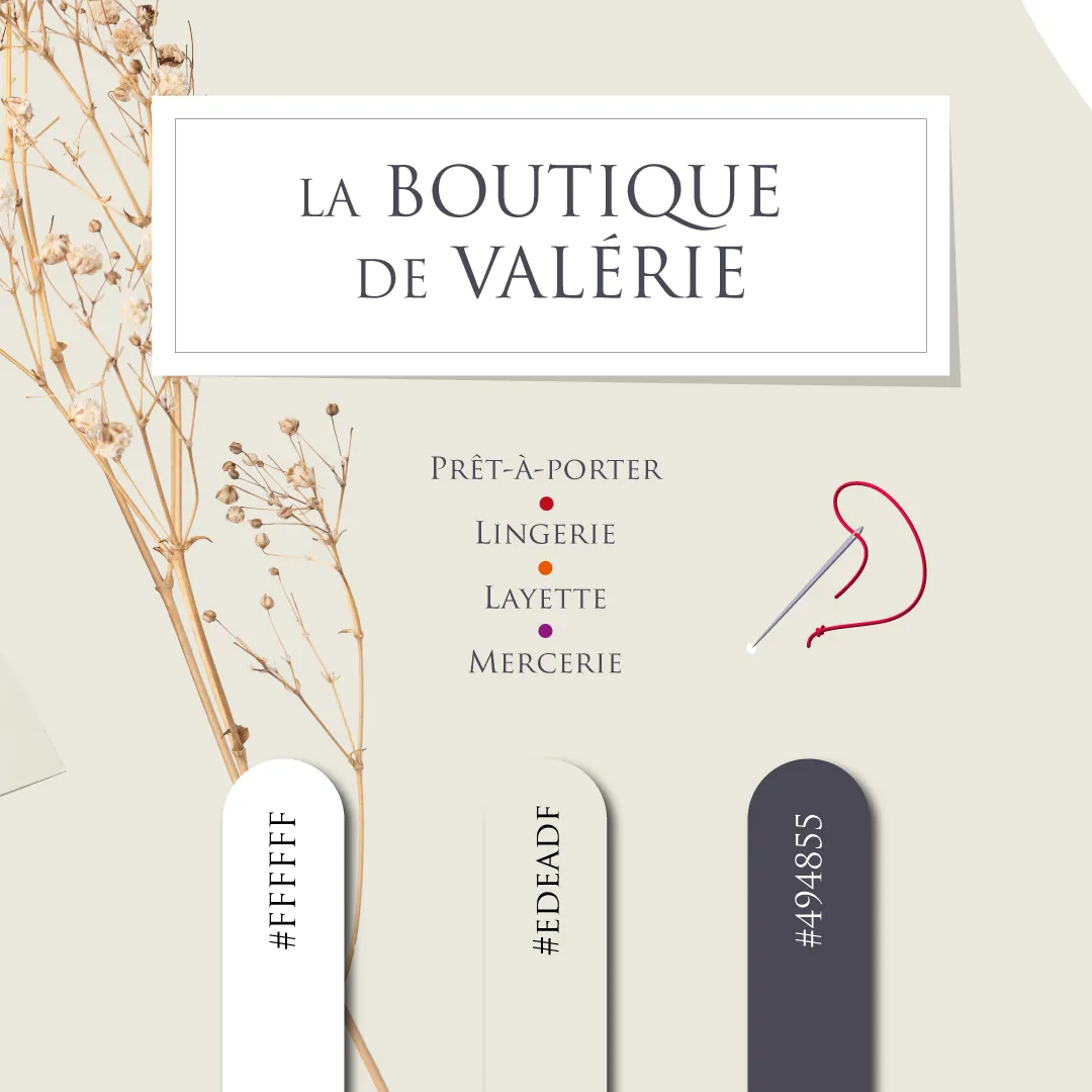 Logo et couleurs de La Boutique de Valérie