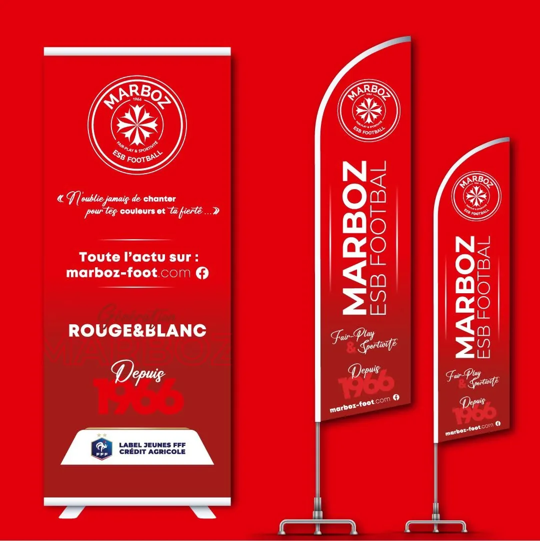 Roll-up et beach flags ESB Marboz