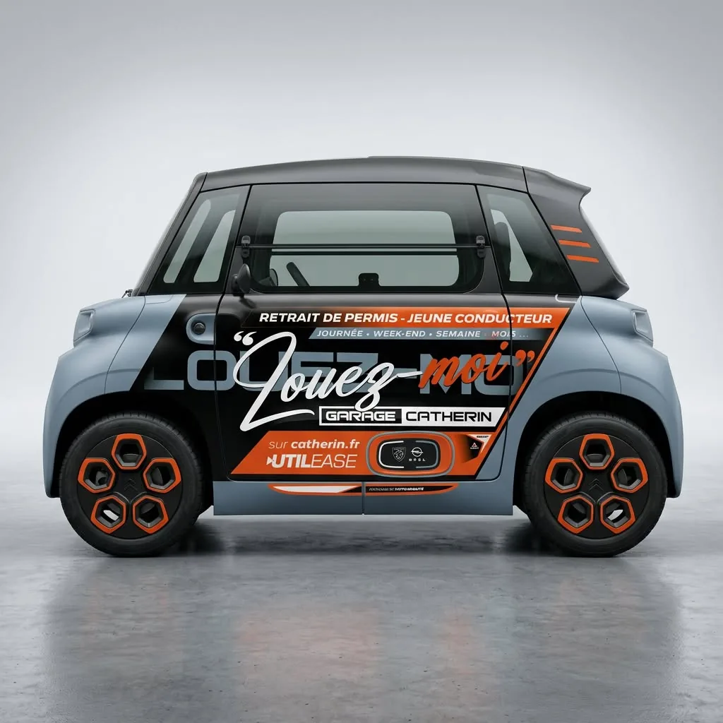 Citroën Ami habillée pour la location au Garage Catherin